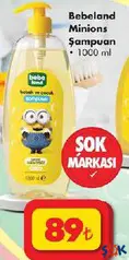 BEBELAND MİNİONS ŞAMPUAN 1000 ML fiyat ve kampanya bilgisi